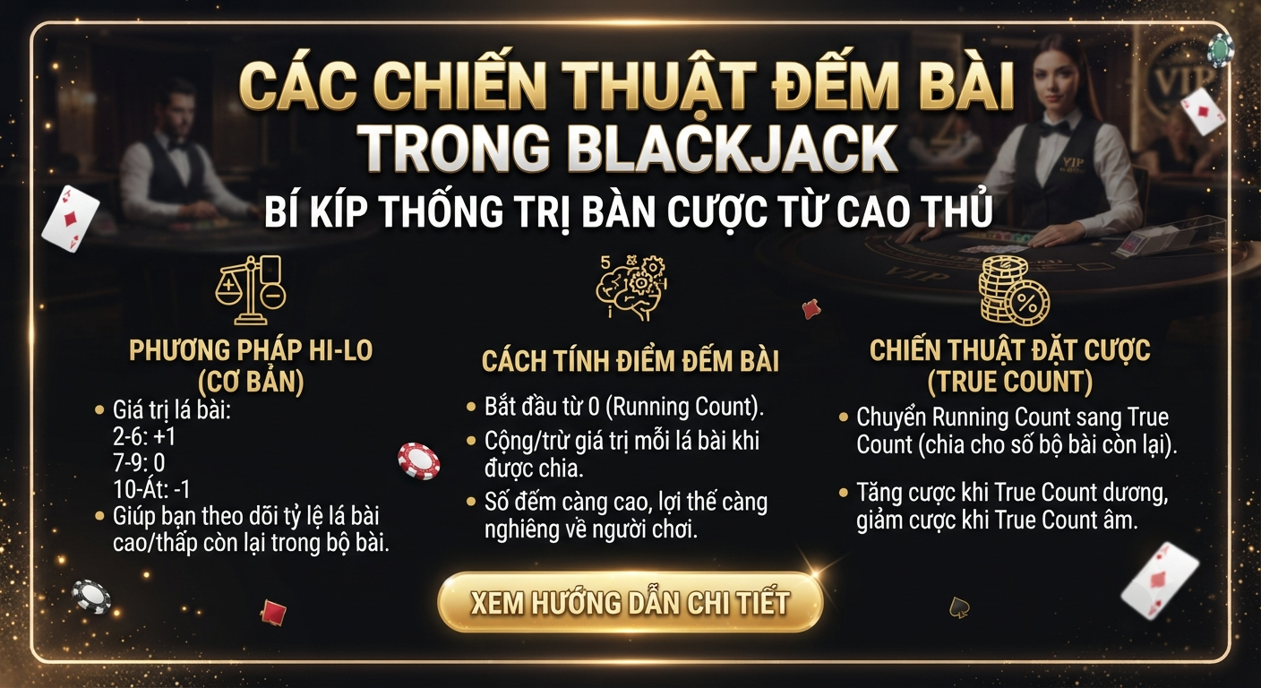 các chiến thuật đếm bài trong blackjack